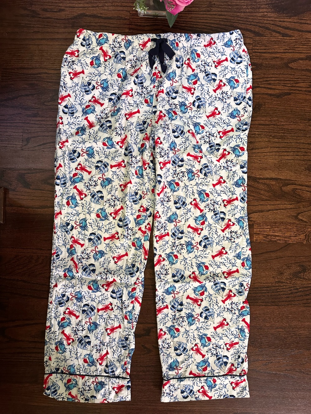 Lands End nautical flannel pajama pants, size L/14-16